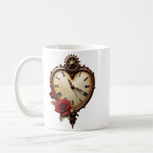 Ewige Eleganz – Uhrwerk des Herzens Kaffeetasse