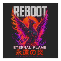 Ewige-Flamme-Illustration – Phönix aus Neonfeuer