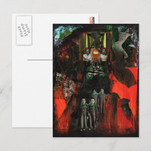 Ewige-Flamme-Mix-Media-Goth-Horror-Surreal-Kunst Postkarte