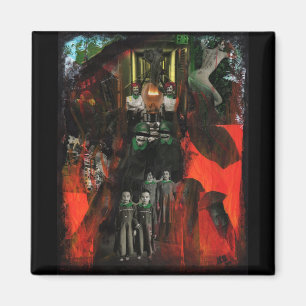 Ewige Flamme Mixed Media Makabere Originalkunst Magnet