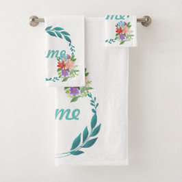 Ewige Frühlingsfarben und Blume Badhandtuch Set