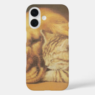 Ewige Gefährten   Schönes Katzen- und Hundekuschel iPhone 16 Hülle