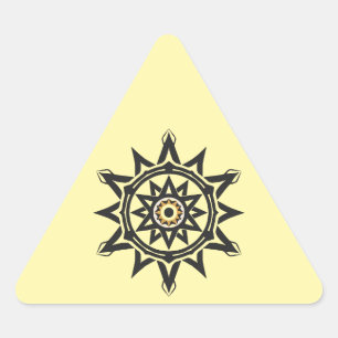 Ewige Harmonie Mandala — Göttliche Geometrie in Go Dreieckiger Aufkleber