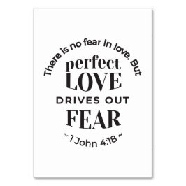 Ewige Liebe - 1 John 4:18 Biokunst Zitat Kunst Tischnummer