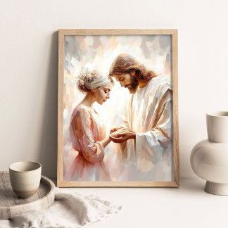 Ewige Liebe, Christliche Kunst, Jesus und Frau Kun Poster