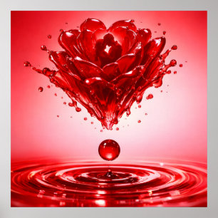 Ewige Liebe Flüssige Rose Paar Kunst Poster