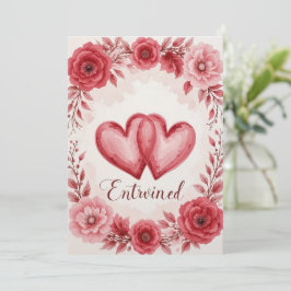 Ewige Liebe Herz und Rose Kunst Dankeskarte