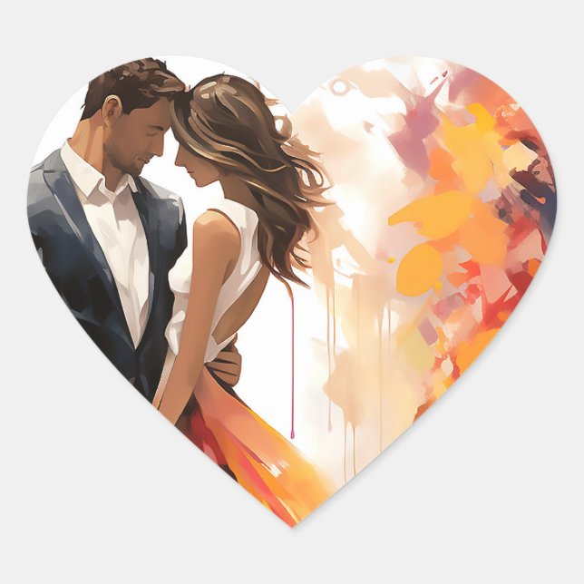 Ewige Liebe Herzsticker Gefallen Beutel Siegel Herz-Aufkleber (Vorderseite)