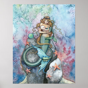 Ewige Liebe Meerjungfrau Mutter und Baby Poster