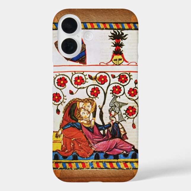 EWIGE LIEBE MONOGRAMM Pergament Case-Mate iPhone Hülle (Rückseite)