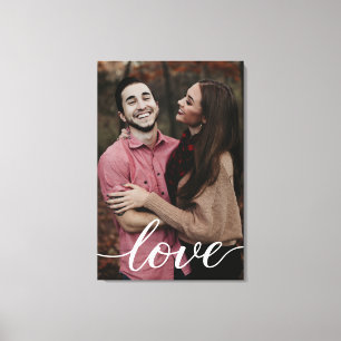 Ewige Liebe: Personalisierte Fotowrap für Verlobun Leinwanddruck