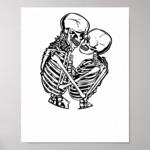 Ewige Liebe Skelette mit Sticker Poster