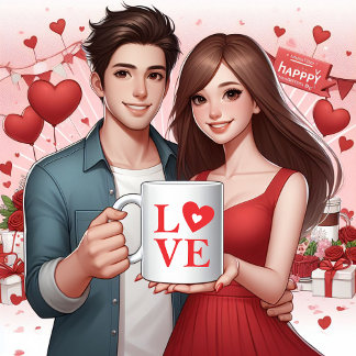 Ewige Liebe Typografie Kaffeetasse