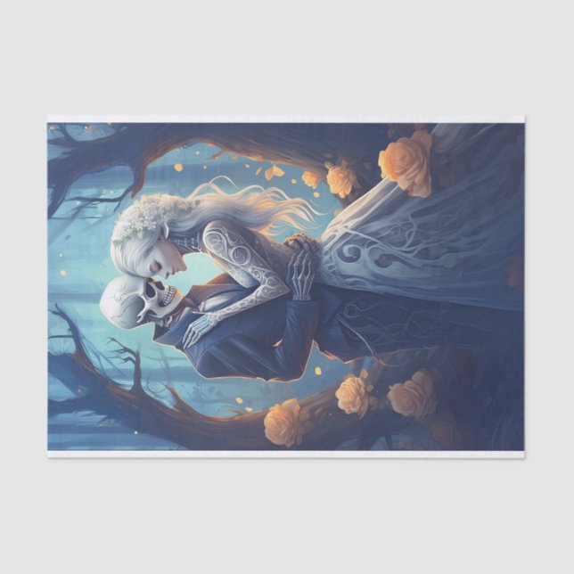 Ewige Liebe, untrennbare Soule, gotische Liebhaber Seidenpapier (Vorderseite)