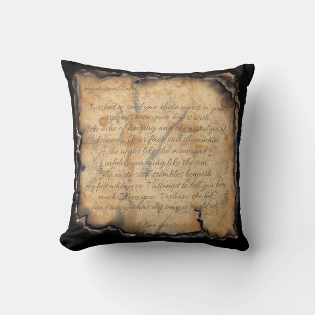 Ewige Liebe: Vintag Inspiriert Romantischer Brief Kissen (Vorderseite)