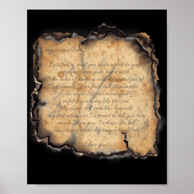 Ewige Liebe: Vintag Inspiriert Romantischer Brief Poster (Vorne)
