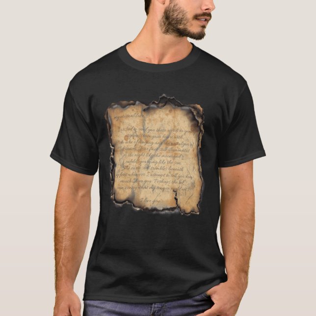 Ewige Liebe: Vintag Inspiriert Romantischer Brief T-Shirt (Vorderseite)