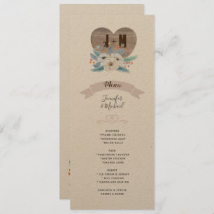 Ewige Liebe Weiße Blume Hochzeit MENU KRAFT Einladung