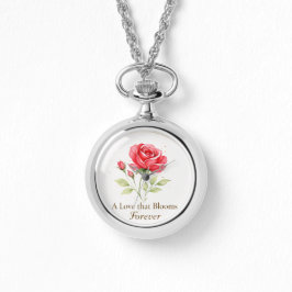 Ewige Liebesrose-Uhranhänger Armbanduhr