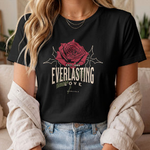 Ewige Liebesrose Vintage Romantische Blüten T-Shirt