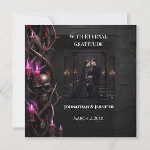 Ewige Nacht Gothic Vampir-Hochzeit Dark Romance  Dankeskarte