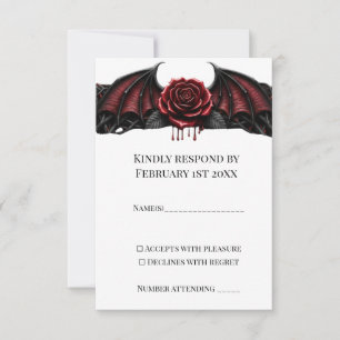 Ewige Nacht Gothic Vampir Hochzeit Dark Romance  RSVP Karte