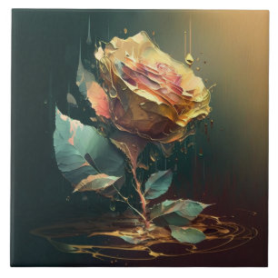 Ewige Rose - zarte und zarte Blumenkunst Fliese