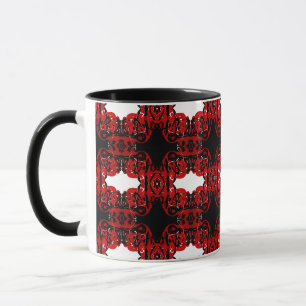 Ewige rote abstrakte Acryl-Pour-Kunst Tasse
