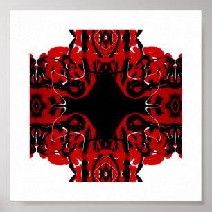 Ewige rote abstrakte Acryl-Pouring-Kunst Poster