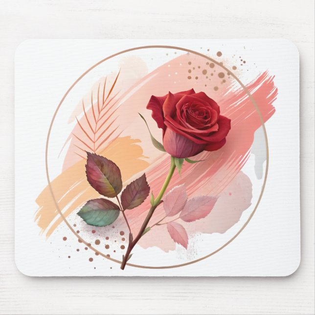 Ewige Röte: Eine moderne Rose in abstrakter Harmon Mousepad (Vorne)