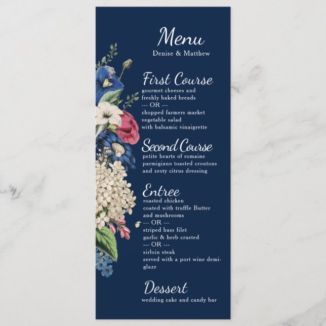 Ewige Sammlung in Polar Night Blue Menü Menükarte (Vorderseite)