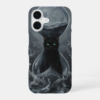 Ewige Sanduhr: Die schwarze Katze der Zeit iPhone 16 Hülle