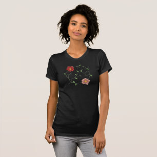 Ewige Stickerei Blüte T-Shirt