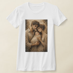Ewige Umarmung – 3D-Mikro-Mosaik-Familienporträt T-Shirt