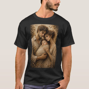 Ewige Umarmung 3D Mikro-Mosaik-Familienporträt  T-Shirt