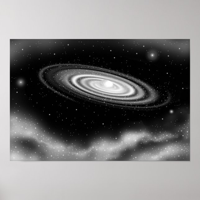 Ewige weiße Galaxie Poster (Vorne)