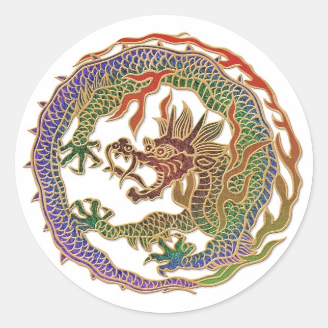 Ewiger Drachenkreis Runder Aufkleber (Vorderseite)