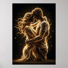 Ewiger Glanz - Minimalistische goldene Silhouetten Poster