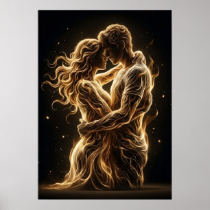 Ewiger Glanz - Minimalistische goldene Silhouetten Poster