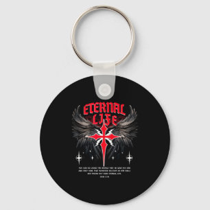 Ewiger Jesus Kreuz Gothic Punk Leben Nu-Goth Bibel Schlüsselanhänger
