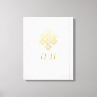 Ewiger Knoten 11:11 Weißgold umhüllte Leinwand
