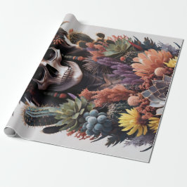 Ewiger Krieger, amerikanischer Totem-Schädel Geschenkpapier