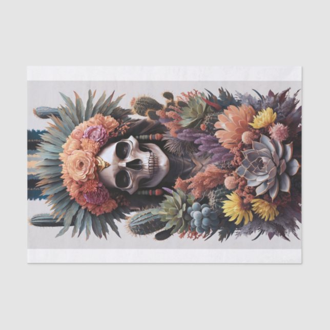 Ewiger Krieger, amerikanischer Totem-Schädel Seidenpapier (Vorderseite)