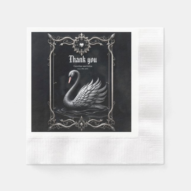 Ewiger Schwan der Liebe, für immer beginnt hier.  Serviette (Vorderseite)