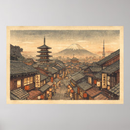 Ewiger Sonnenuntergang im alten Kyoto Poster