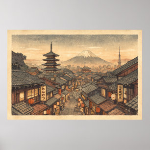 Ewiger Sonnenuntergang im alten Kyoto Poster