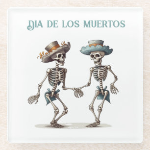 Ewiger Tanz Dia de los Muertos Calaveras Glasuntersetzer