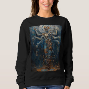 Ewiger Wächter der Zeit Surrealer Uhrwerksgott Sweatshirt