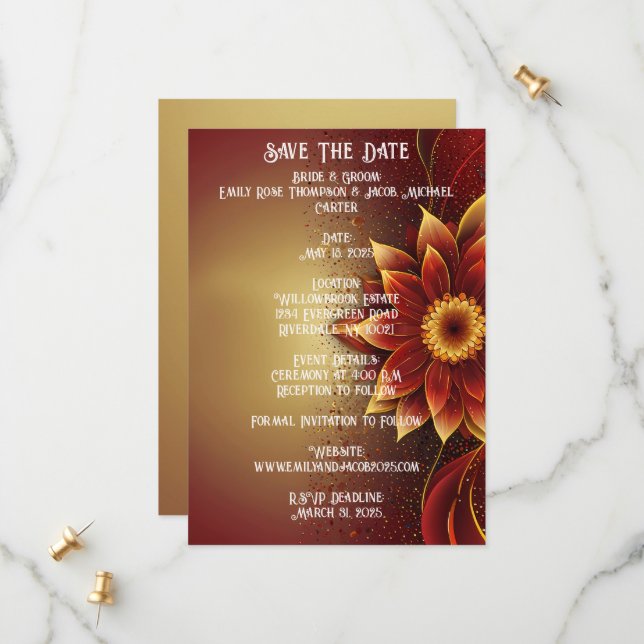 Ewiges Blut Eine zeitlose Feier der Liebe Save The Date (Vorderseite/Rückseite Beispiel)