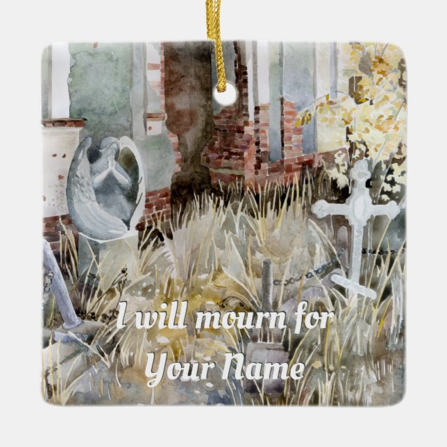 Ewiges Schweigen im Friedhof Keramikornament (Vorderseite)